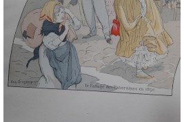 Le passage des Panoramas en 1830, feuille d'éventail d'après Courboin, 1899