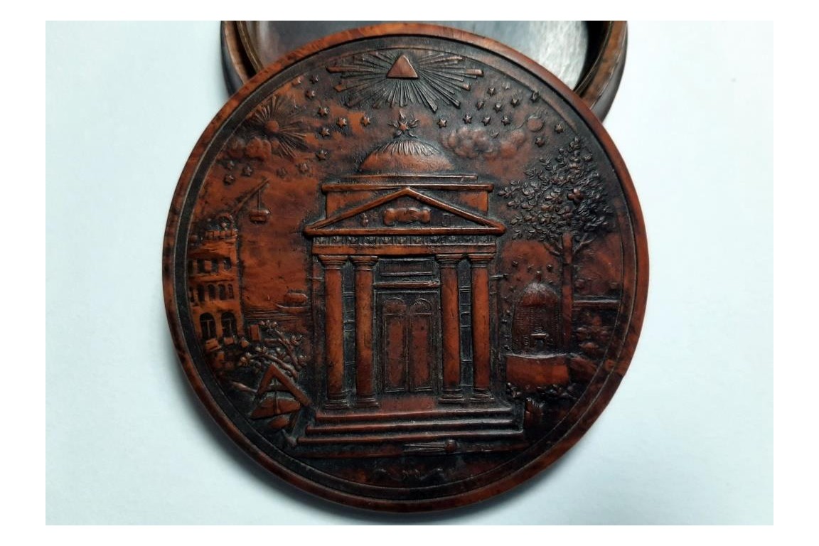 Masonic temple, snuffbox 19th century