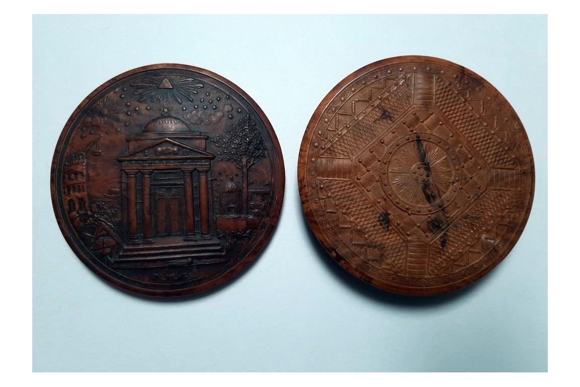 Masonic temple, snuffbox 19th century