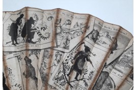 Figaro, Martha Schwertlein, Rinaldo Rinaldini... Eventail jeu et devinettes, vers 1880-90