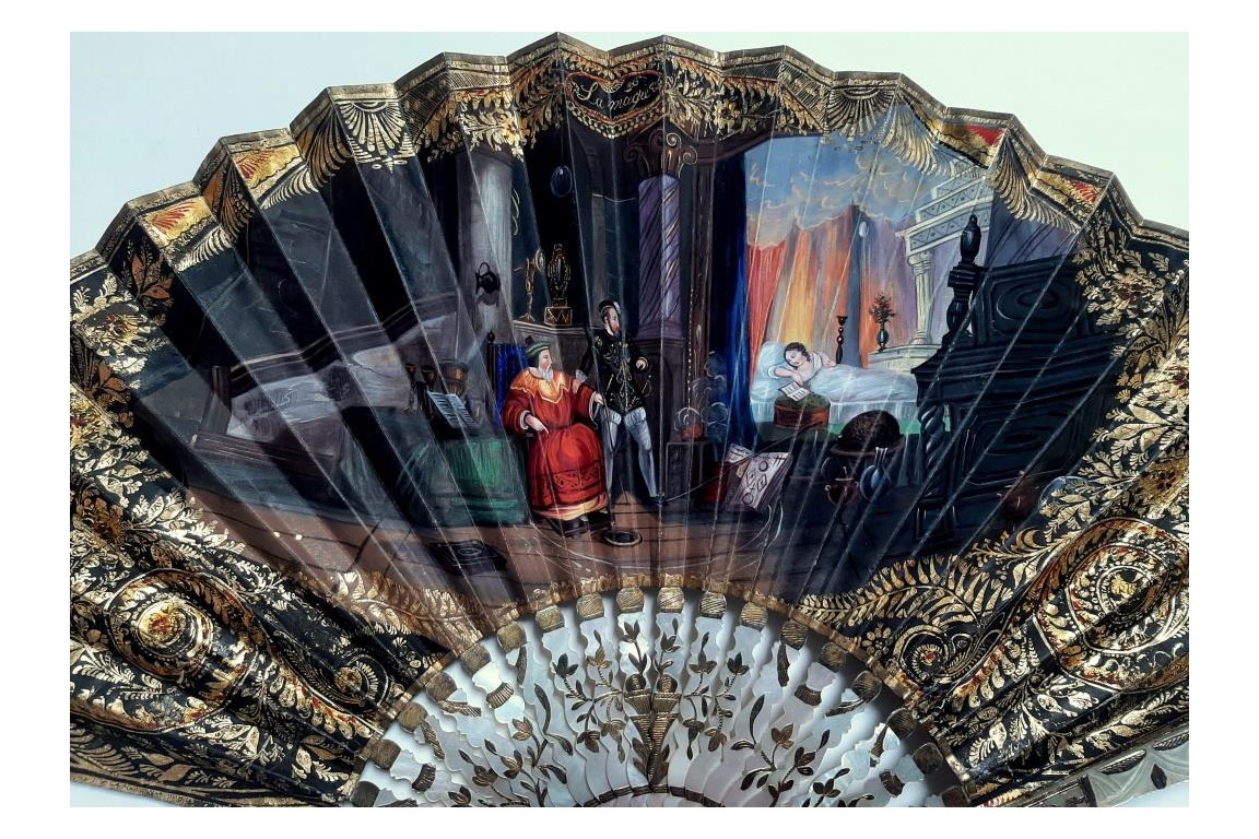 Chez le magicien. Eventail vers 1830-35