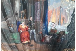 Chez le magicien. Eventail vers 1830-35