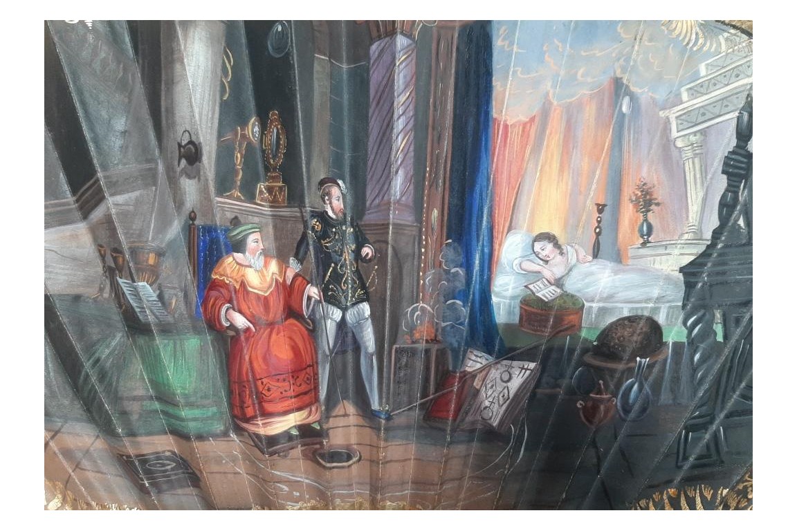 Chez le magicien. Eventail vers 1830-35