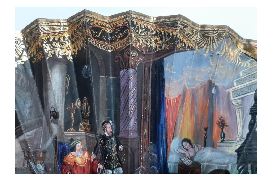 Chez le magicien. Eventail vers 1830-35