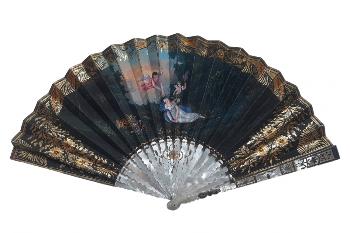 Chez le magicien. Eventail vers 1830-35