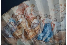 L'Aurore, d'après Guido Reni. Éventail vers 1860-70
