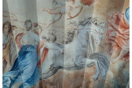 L'Aurore, d'après Guido Reni. Éventail vers 1860-70