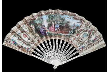 Souvenirs des premiers ballons aérostatiques, éventail vers 1900
