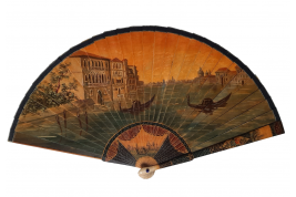 Coucher de soleil à Venise. Eventail vers 1900