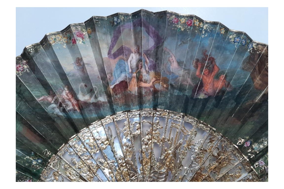 Majestic water gods, fan circa 1750-60