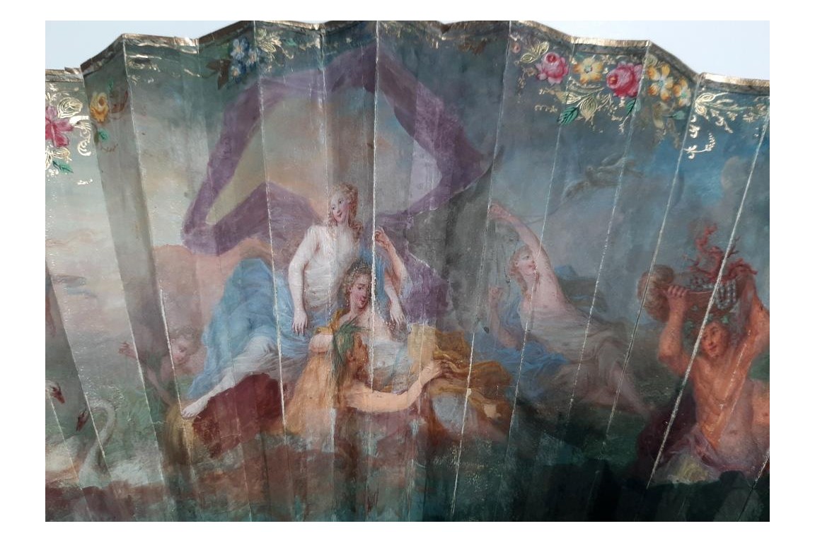 Majestic water gods, fan circa 1750-60