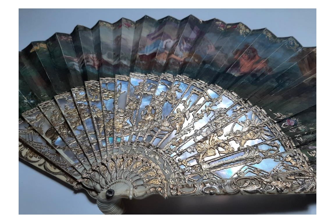 Majestic water gods, fan circa 1750-60