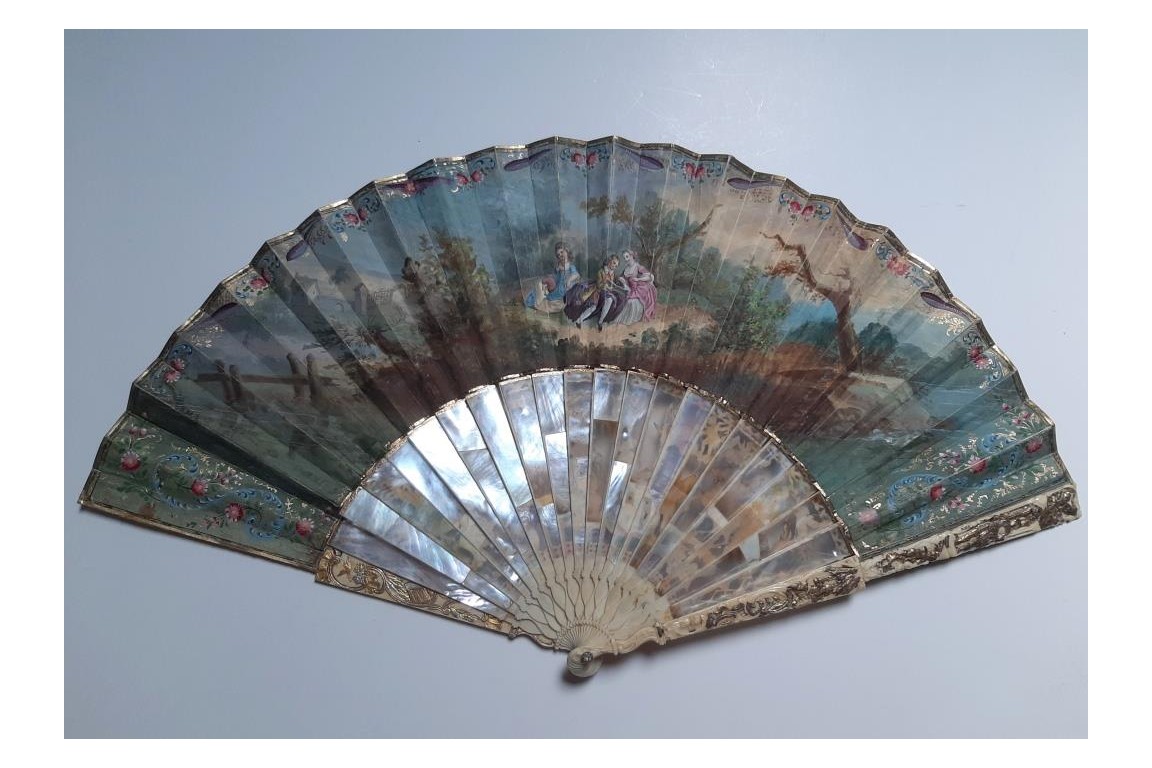 Majestic water gods, fan circa 1750-60