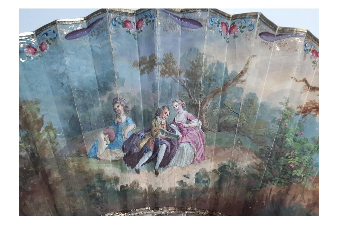Majestic water gods, fan circa 1750-60