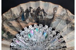 Gondola galante, fan circa 1860-80