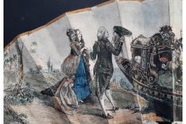 Gondole galante, éventail vers 1860-80