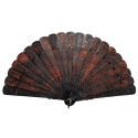 Scènes de terrasses, éventail Chine vers 1860-80