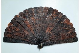 Scènes de terrasses, éventail Chine vers 1860-80