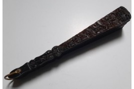 Scènes de terrasses, éventail Chine vers 1860-80