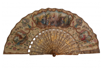 Love and royal arms, fan circa 1760