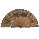 The coat of arms of France and Castile and Leon, fan circa 1760