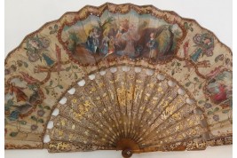 Love and royal arms, fan circa 1760