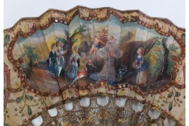 Love and royal arms, fan circa 1760