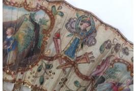 Love and royal arms, fan circa 1760