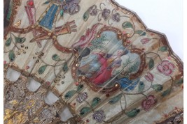 Love and royal arms, fan circa 1760
