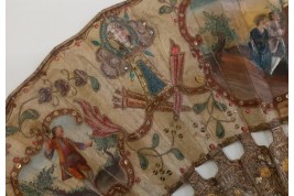 Love and royal arms, fan circa 1760