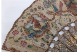Love and royal arms, fan circa 1760