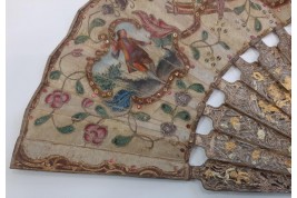 Love and royal arms, fan circa 1760