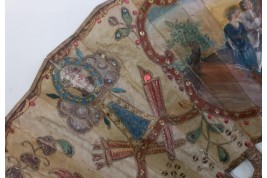 Love and royal arms, fan circa 1760