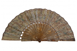 Love and royal arms, fan circa 1760