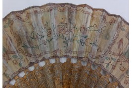 Love and royal arms, fan circa 1760