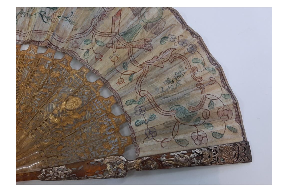 Love and royal arms, fan circa 1760