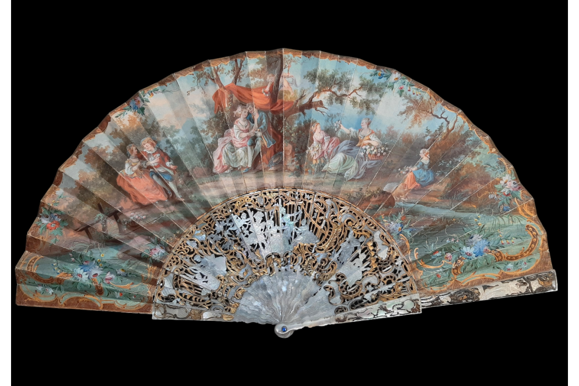 Les fleurs de l'amour, éventail vers 1750-60