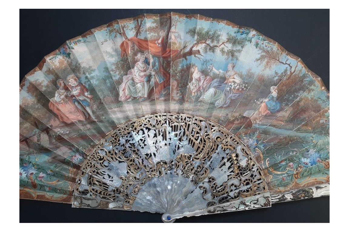 Les fleurs de l'amour, éventail vers 1750-60