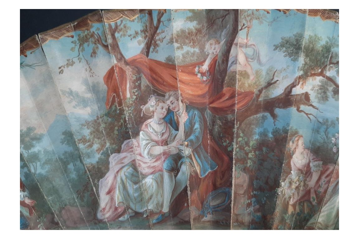 Les fleurs de l'amour, éventail vers 1750-60