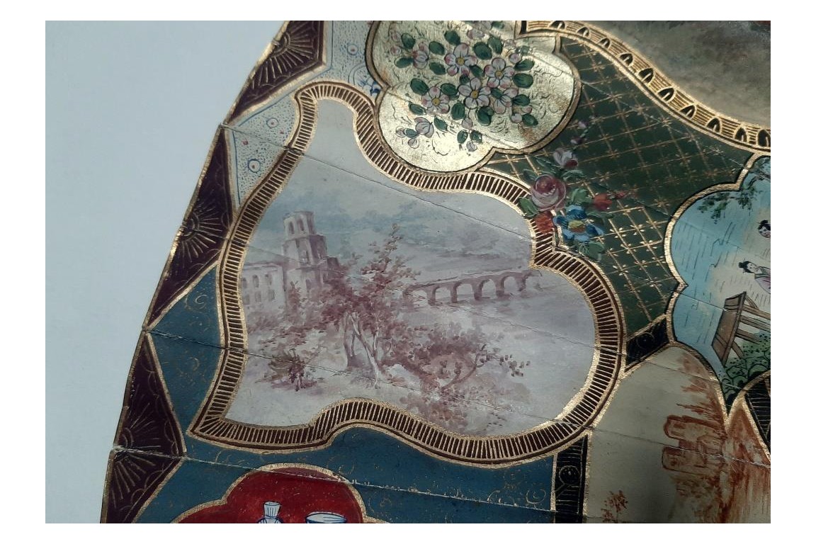 The colors of the party,  19th-century pastiche fan