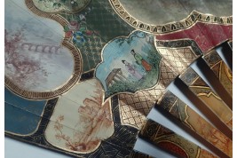 The colors of the party,  19th-century pastiche fan