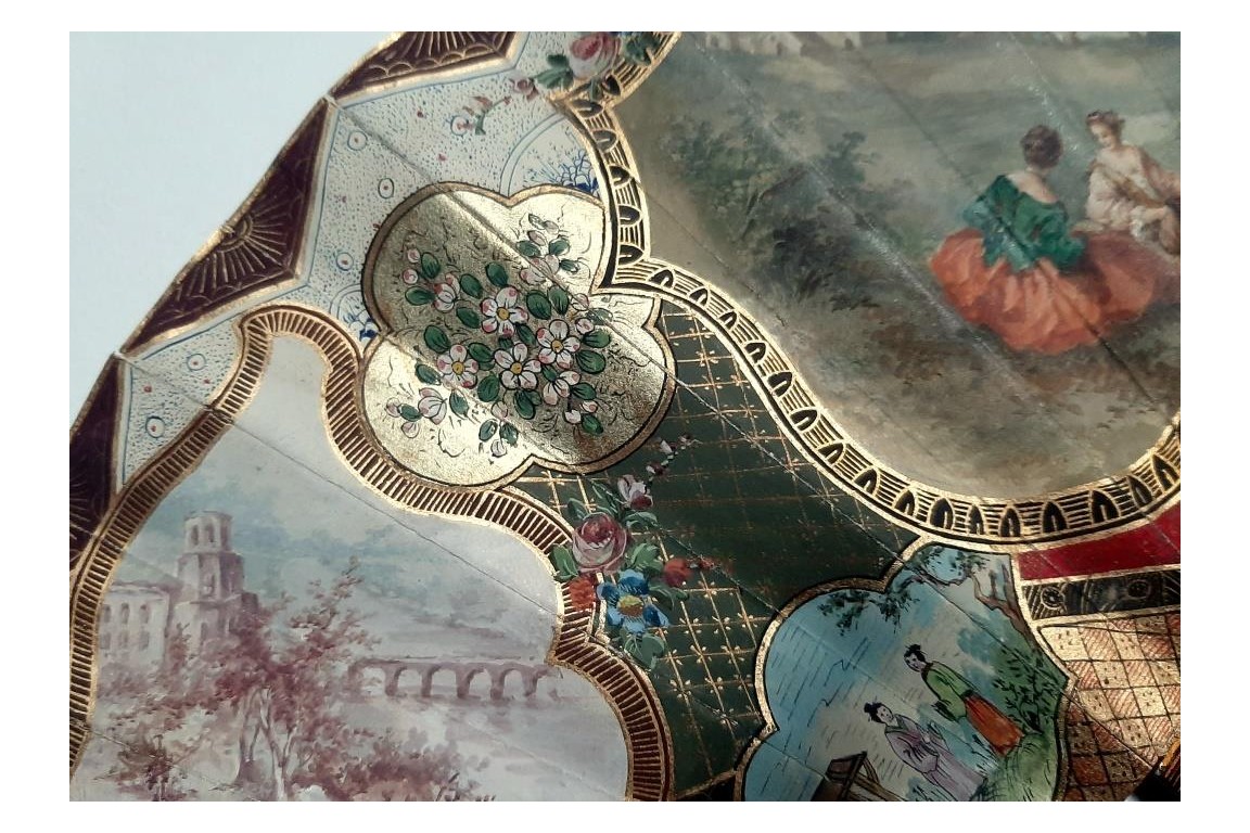 The colors of the party,  19th-century pastiche fan