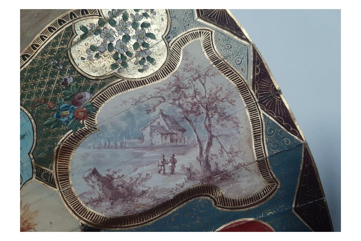 The colors of the party,  19th-century pastiche fan