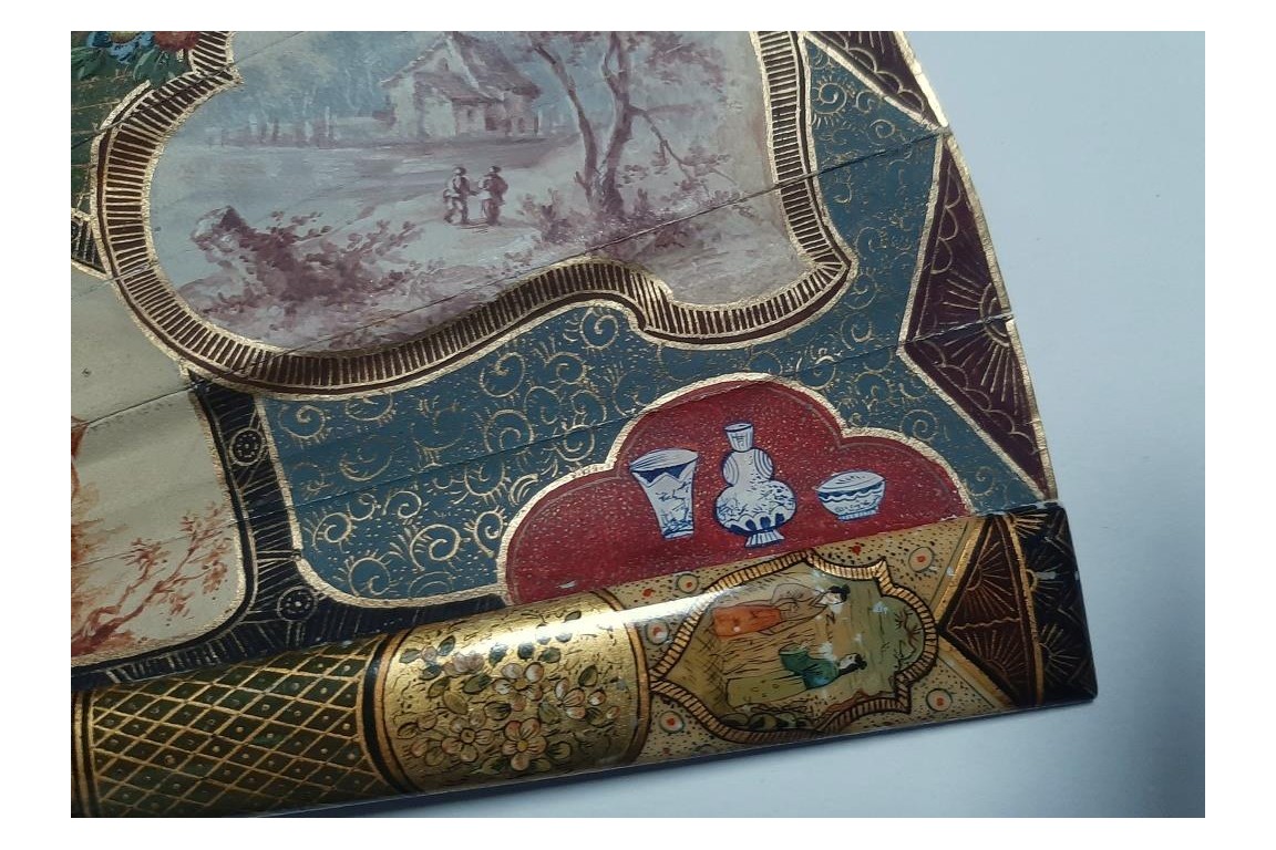The colors of the party,  19th-century pastiche fan
