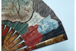 The colors of the party,  19th-century pastiche fan