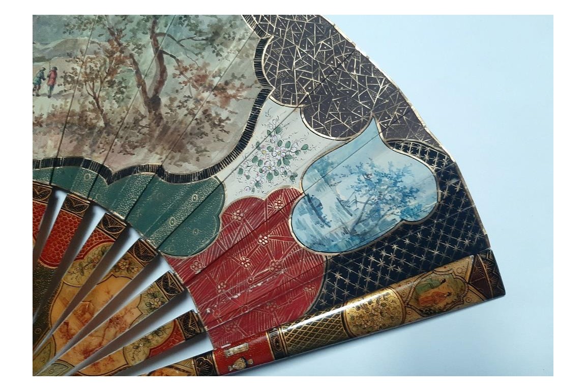 The colors of the party,  19th-century pastiche fan