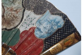 The colors of the party,  19th-century pastiche fan