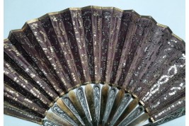Purple, silver and vermeil.  Fan early 19th century