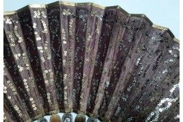 Purple, silver and vermeil.  Fan early 19th century