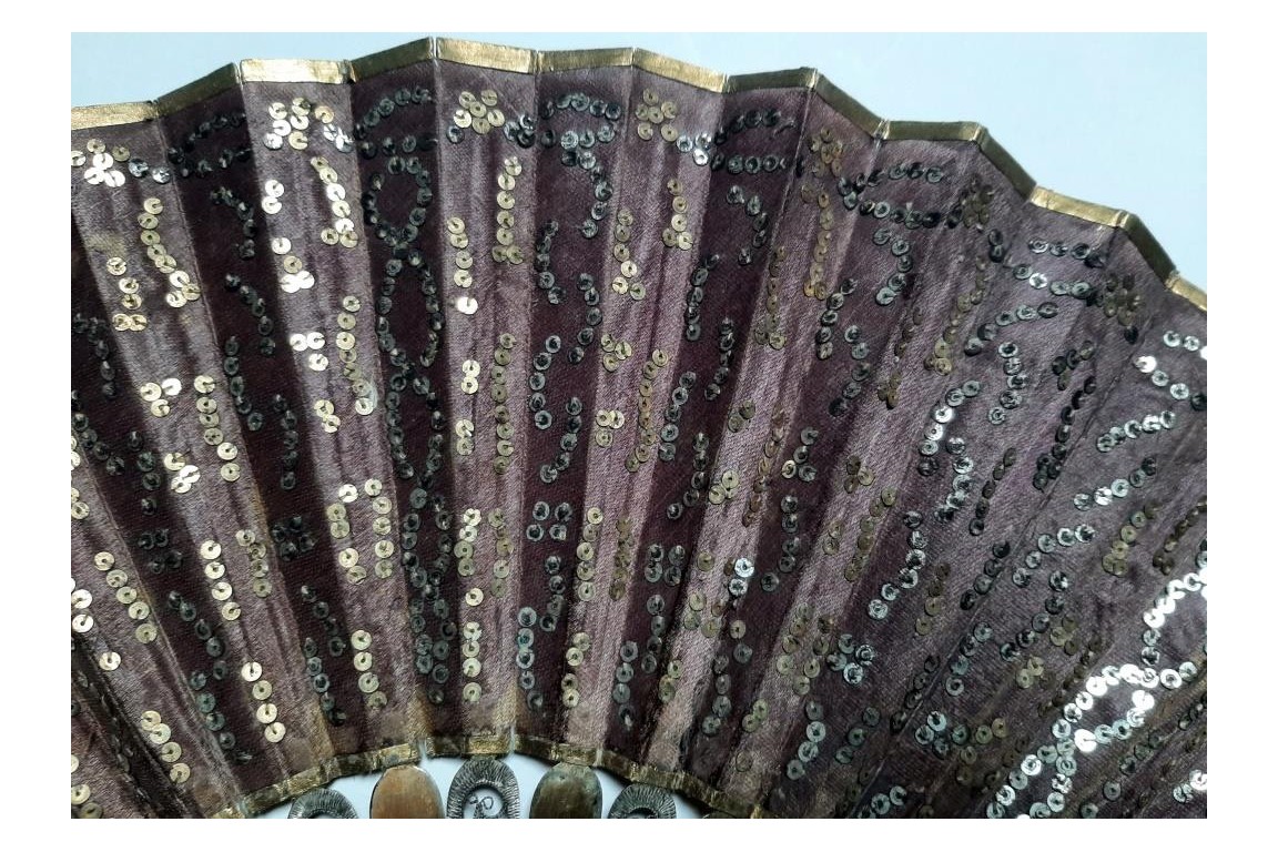 Purple, silver and vermeil.  Fan early 19th century